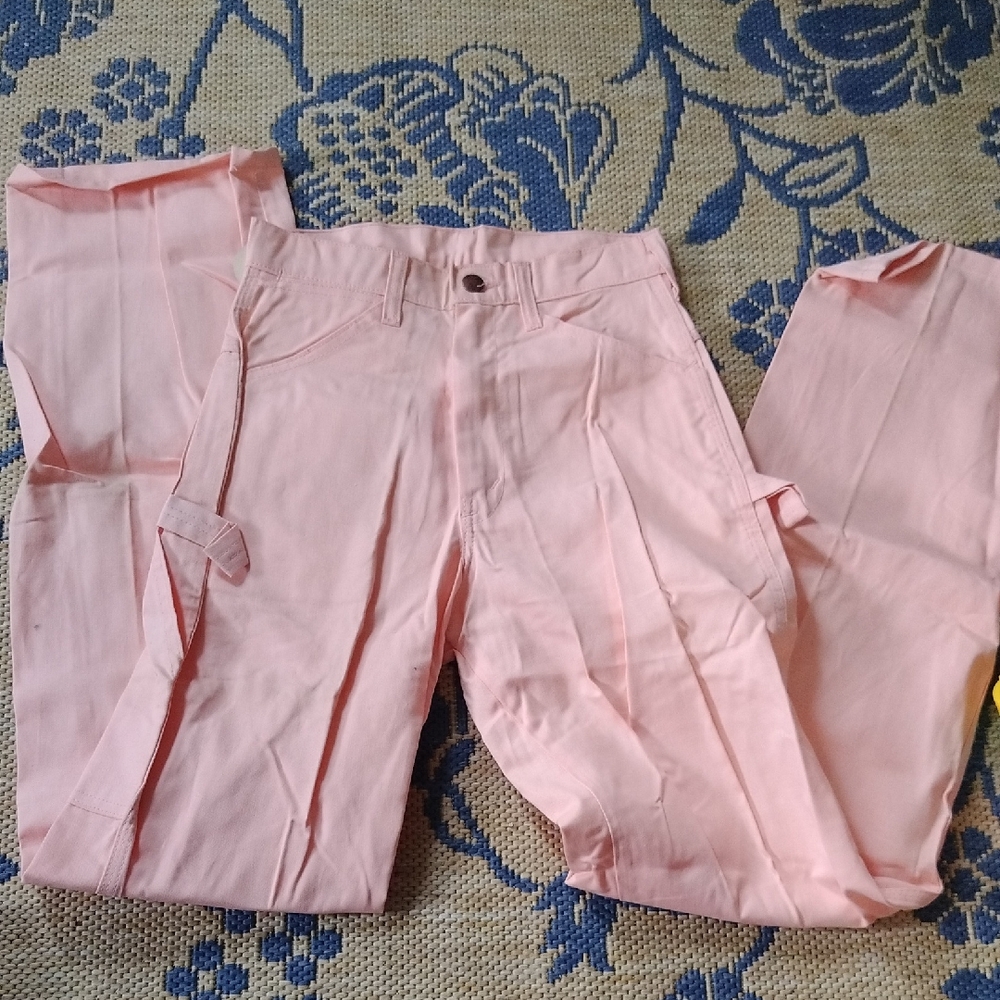 Pink Straight-Leg Trousers Lightweight Casual
